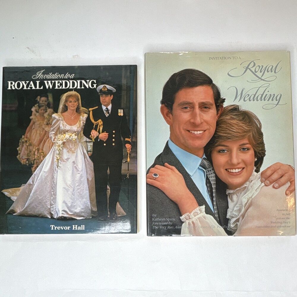 2 Vintage 1981 Royal Wedding Books Lot Princess Diana Prince Charles Hardcover